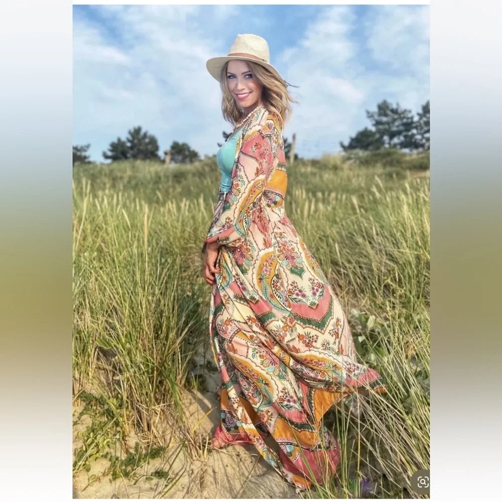 Zara Printed Maxi Wrap Floral Dress - Picture 2 of 8